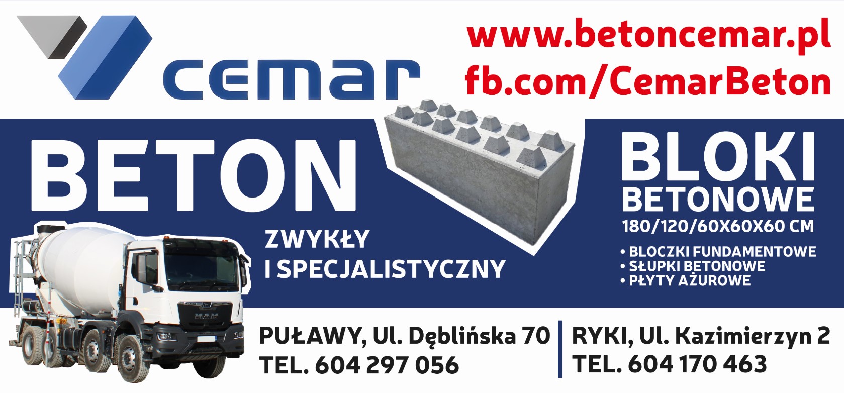 CEMAR oddział Puławy - bloczki betonowe PUŁAWY bloczki betonowe PUŁAWY